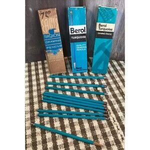 Berol Mixed Lot 21 Drafting Filmograph Turquoise Verithin Pencils Made USA (31)